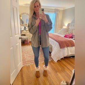 NWT Mustard Seed Cozy oversized corduroy gray shacket size S